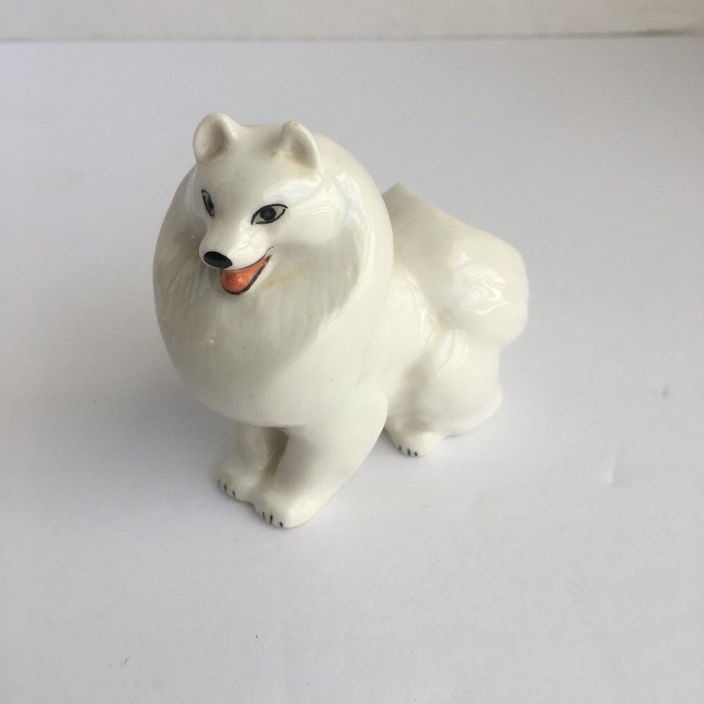Vintage Dog Figurine Statue - Russian Japanese Spitz or Samoyed Made in USSR - Picture 3 of 9